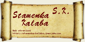 Stamenka Kalaba vizit kartica